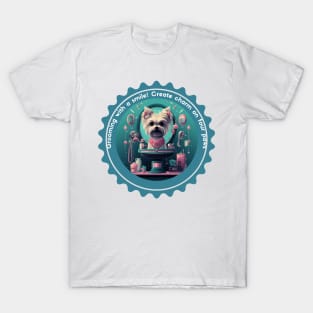 Grooming With a Smile Create Charm on Four Paws Grooming Design Cute Grooming Gift T-Shirt